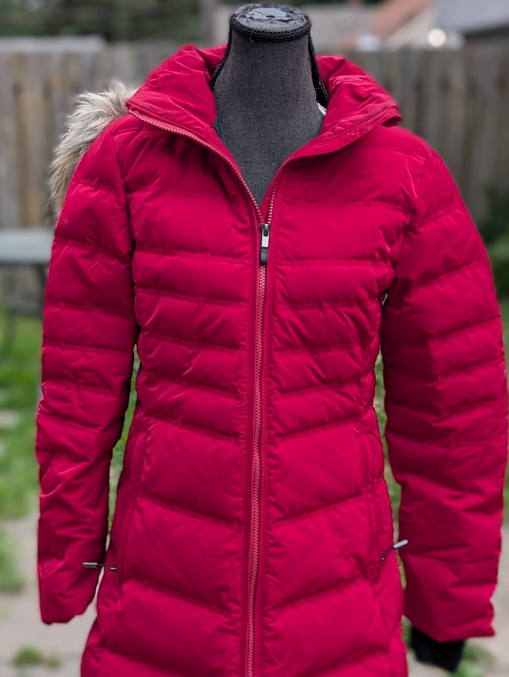 Lole Women's Long Puffer Parka Jacket Pink Red Size Medium Removable Hood